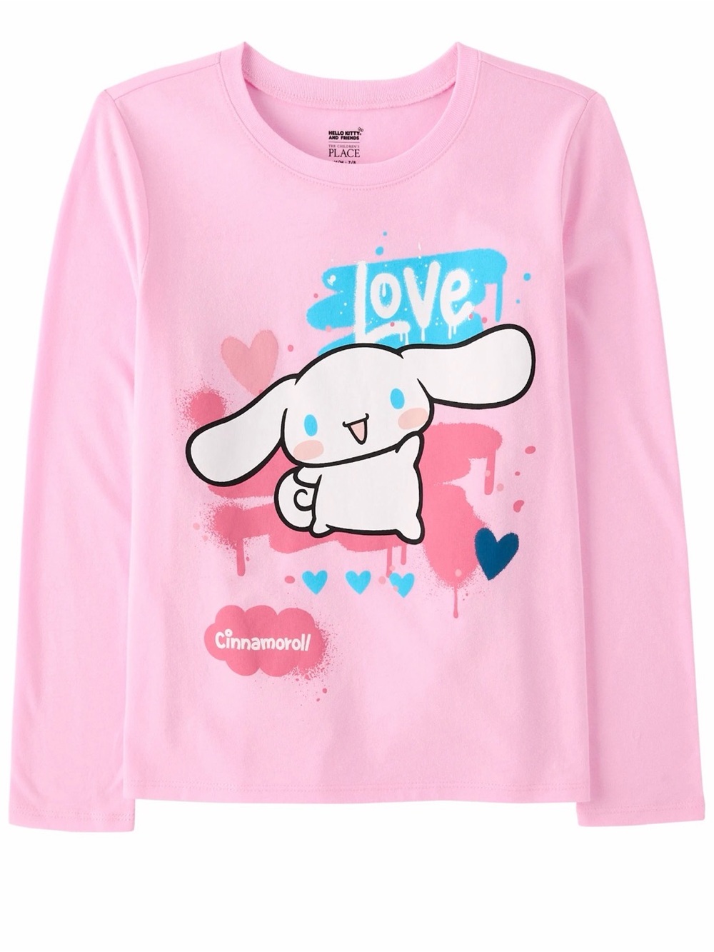The Children's Place Pink Cinnamoroll 'Love' Long-Sleeve Tee